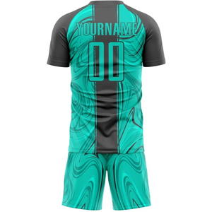 Conjunto de Uniforme de Fútbol Unisex de Último Diseño, Transpirable, de Manga Corta, con Transferencia Térmica, de Alta Calidad, Personalizable con Nombre de Jugador, Venta al Por Mayor - Product Image 4