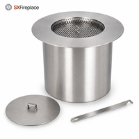 Cheminée à bioéthanol manuelle ronde en acier inoxydable 304, foyer de table cylindrique avec couvercle amovible, décoration intérieure moderne