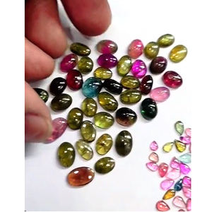Lote de 540 Piezas de Turmalina Natural Multicolor de 3mm a 13mm, Cabujones Ovalados, Pera y Redondos, 400 Quilates, Alta Calidad, US$240 por Todo - Product Image 2