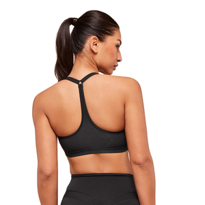 Top Deportivo Sexy Negro para Mujer con Logotipo Personalizado, de Nailon y Spandex, Minimalista, con Tirantes, Transpirable, para Gimnasio, Fitness y Entrenamiento, Color Negro Sólido - Product Image 2