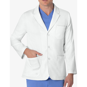 Bata de laboratorio médica ligera para profesionales médicos y científicos, de manga larga, de poliéster y algodón, para hombres. - Product Image 3