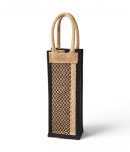 Bolsa de Yute Hecha a Mano para Botella de Agua |   Portabotellas Ecológico con Asa de Cuerda |   Bolsa de Regalo Reutilizable para Botellas de Vino de Yute - Product Image 1
