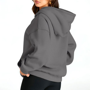 Sweat à capuche pour femme de qualité supérieure, tendance, nouveau style uni, tissu 100% coton, manches longues, couleur unie, sweat à capuche pour femme - Product Image 2