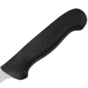 Couteaux à désosser à manche noir avec lame étroite argentée, poignée ergonomique incurvée et protège-doigts pour la découpe de viande et la boucherie - Product Image 4