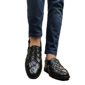 Men's Genuine Leather <b>Flat</b> <b>Sandals</b> Open Toe Buckle Strap Geometric Pattern Casual Summer Style Rubber Outsole EVA Midsole - Product Image 5