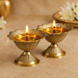 Lampe à huile Akhand Diya en laiton pur pour Pooja Mandir, temple domestique, Diwali Aarti, Deepak traditionnel, décoration spirituelle et religieuse - Product Image 2