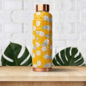 Bouteille d'eau en cuivre de luxe imprimée avec grand ensemble de verres, étanche, réutilisable, coffret cadeau de voyage - Product Image 2