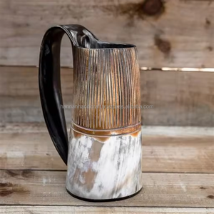 Tasses en corne de buffle de style animalier de qualité supérieure, étanches, faites à la main, certifiées CIQ, Inde, type Viking, avec logo gravé personnalisé - Product Image 2