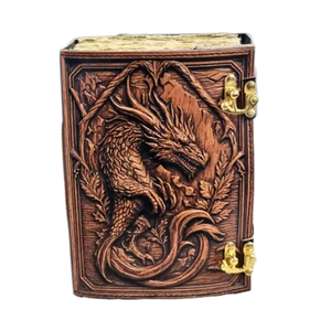 Journal en cuir véritable fait main, motif dragon chinois marron, Grimoire fantastique, Carnet de croquis médiéval, Journal d'écriture en cuir véritable, Cadeau - Product Image 1