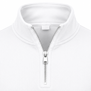 WARPRO INDUSTRY Pull en maille blanc uni pour homme, col montant, fermeture éclair 1/4, coupe classique, manches longues, hiver - Product Image 4