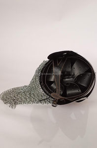 Thủ Công Thép Thời Trung Cổ Viking <span class=keywords><strong>Wolf</strong></span> Armor Mũ Bảo Hiểm Bạc Kết Thúc Với Chuỗi Thư & Đứng Hiệp Sĩ Mặc Sưu Tập Cho Người Lớn - Product Image 6