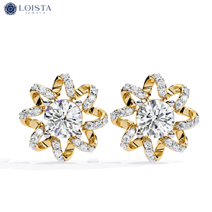 Diamant de laboratoire rond taille brillant pour boucles d'oreilles de fiançailles avec certificat IGI, bijoux de luxe pour femme - Product Image 2