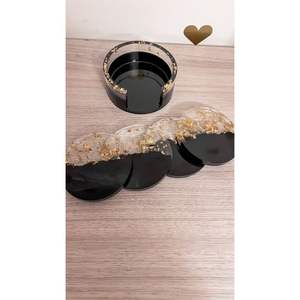 Sous-verres modernes en résine, formes ovales et rondes, pour la décoration de table basse, produit promotionnel - Product Image 4