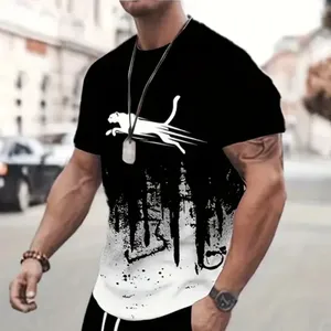 Camiseta de Hombre, Estilo Hip Hop, Personalizada con Estampado, Lisa, Cuello Redondo, Manga Corta, Corte Regular, Jersey de Poliéster Transpirable, 320g, Digital - Product Image 2
