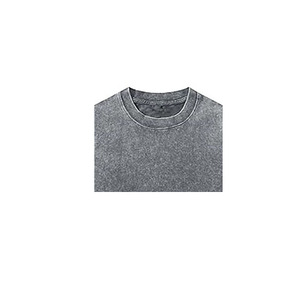 T-shirt en coton uni surdimensionné pour homme, manches courtes, col rond, jersey lavé, style décontracté - Product Image 2