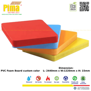 Custom Color PVC WPC <b>Foam</b> Board 15mm <b>Thickness</b> 0.6 G/cm3 Density Expanded Polyvinyl Panels Furniture Making Kitchen Cladding - Product Image 1