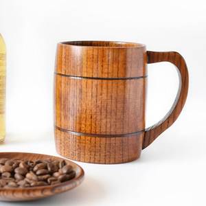 Taza de Café de Madera Hecha a Mano, Taza de Madera Maciza con Acabado Natural, Diseño Rústico, Ecológica, para el Hogar - Product Image 1