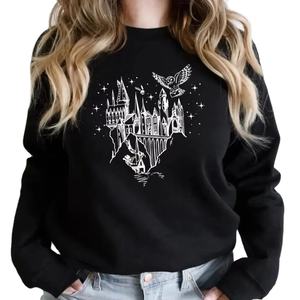 Sudadera de Manga Larga con Capucha para Hombre, Diseño de Castillo de Mago, Tejida, para Otoño, para Hombre y Mujer, Sudadera de Escuela Mágica, Believe - Product Image 5