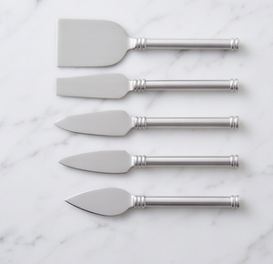 Juego de cuchillos para queso de acero inoxidable plateado, 5 piezas, herramientas para untar queso, para tabla de quesos y uso en la cocina - Product Image 1
