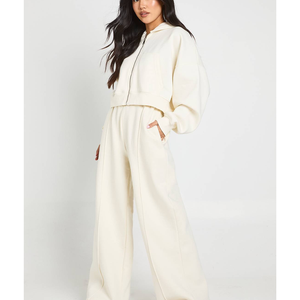 Pantalones de Mujer OEM/ODM, Transpirables, Estilo Urbano Americano, Pantalones Joggers de Pierna Ancha de Algodón y Poliéster - Product Image 4