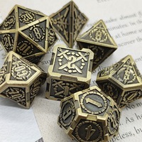 Ensemble de dés de jeu D&D personnalisés gravés avec un dragon, dés polyédriques en métal, alliage de zinc, dés en métal solide pour jeux de rôle