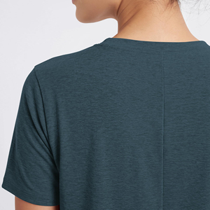 Camiseta corta básica de algodón para mujer, de cuello redondo, manga corta, color liso, informal, para uso diario y viajes, a bajo precio. - Product Image 4