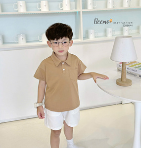 High Quality Boys' Casual Clothing Sets for Spring Summer Autumn Short Sleeve Polyester/Cotton Printed Children's Clothes - Product Image 2