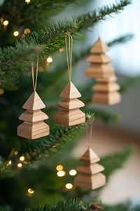 Juego de Adornos Navideños de Madera Románticos, Multicolores, Escalonados, para Mesa, Decoración Festiva, Duraderos y Ecológicos - Product Image 3