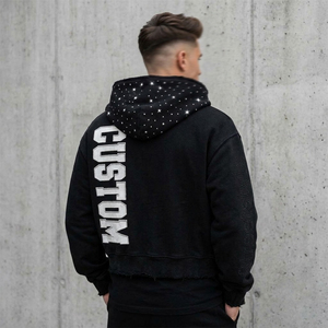 Sudadera con Capucha Unisex de Algodón Grueso de 500GSM, Corte Holgado, Sin Cordones, Hombros Caídos, Lisa, de Felpa Francesa, Informal - Product Image 5