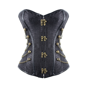 Premium Quality Women's Sexy Steampunk Vintage <b>Gothic</b> Overbust Steel Boned Plus Size Black Lace Eco-Friendly <b>Corset</b> Top Everyday - Product Image 1