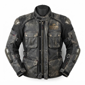 Chaqueta de Motociclismo Deportiva y Elegante para Invierno, con Cuello Alto, Cuero de Alta Calidad, Transpirable, Impermeable y Resistente al Viento - Product Image 3