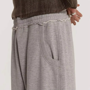 Pantalon large décontracté noir pour homme, léger, de haute qualité, avec taille à lacets, en toile respirante, séchage rapide, écologique, avec poches latérales - Product Image 6