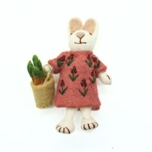 Handmade Felt Bunny Hanging <b>Ornament</b> Soft Woolen Rabbit Hanging Decoration Custom Design Gift - Product Image 2