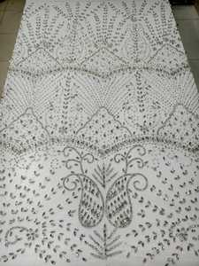 High Quality Eco-Friendly Luxury Traditional French <b>Net</b> Lace Heavy Rhinestone ROYAL Color Beaded Handmade Floral Bridal 5 Yards - Product Image 3