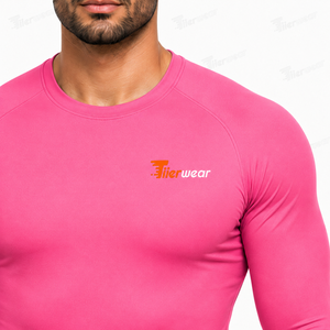 Mens Regular Fit O-Neck Long Sleeve Eco-Friendly Quick Dry Breathable <b>Polyester</b>/Cotton Jersey Sports <b>Shirt</b> - Product Image 5