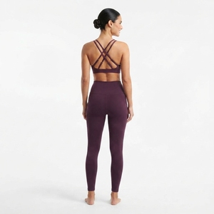 Leggings taille haute pour femmes et soutien-gorge de sport à double bretelle, ensemble de vêtements de sport actifs en deux pièces - Product Image 3