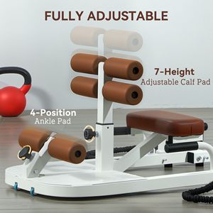 Macchina Pieghevole Bianca per Sissy Squat, Sistema Multifunzione per Palestra Domestica con Supporto per Flessioni e Attrezzatura per Hip Thrust - Product Image 5