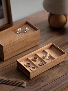Handmade Natural Wood Jewelry Organizer <b>Box</b> Stackable <b>Drawer</b> Style Jewelry Display <b>Storage</b> Case for Rings Earrings Necklaces - Product Image 4