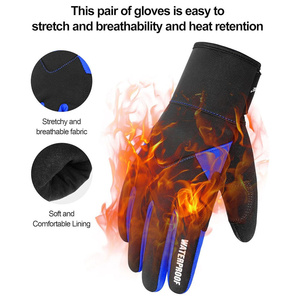 Gants de cyclisme d'hiver pour hommes et femmes, gants de vélo thermiques coupe-vent en gel pour temps froid, compatibles avec les écrans tactiles - Product Image 5