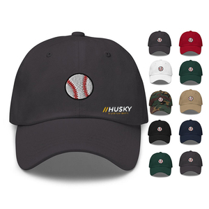 Gorra de Béisbol Unisex de Algodón Husky, 6 Paneles, Ajustable, Logotipo Bordado en la Parte Delantera, Gorra Casual para Adultos - Product Image 1