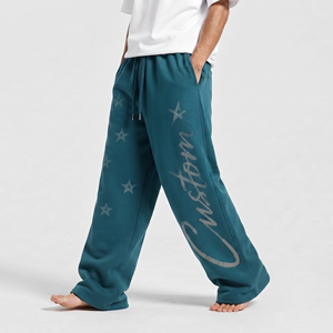 Men Oversized Baggy Jogger Pants Cotton Fleece Fabric Sweatpants Loose Fit Streetwear <b>Drawstring</b> <b>Trousers</b> Custom Logo - Product Image 2