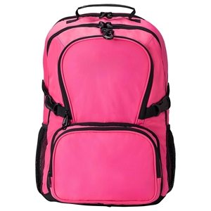 Mochila de Animadoras Personalizada Rosa Intenso con Ribete Negro, Múltiples Bolsillos, Correa con Hebilla, Bolsa para Equipo, Logotipo Personalizado, OEM - Product Image 1