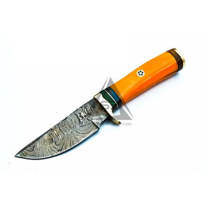 Cuchillos de Hoja Fija con Mango de Madera Hechos a Mano y Ecológicos - Cuchillas de Acero Damasco Inoxidable de Alta Calidad Personalizables OEM con 3 Años de Garantía - Product Image 3