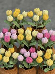 Fleurs en crochet faites à la main plantes en pot fleurs artificielles pour toujours pour Noël décorations pour la maison OEM fait Vietnam grand cadeau - Product Image 2