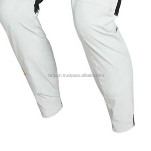 Pantalon de moto imperméable en velours côtelé blanc, taille mi-haute, respirant, coupe-vent, avec protections en maille, fabriqué en usine - Product Image 4