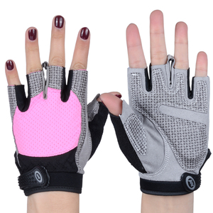 Gokopm <b>Half</b> Finger PU Leather Gym Gloves Mesh Breathable Training Unisex Weight Lifting Fitness Non <b>slip</b> Adjustable Wrist Strap - Product Image 3