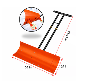 Pousse-neige robuste avec poignée réglable, lame en acier de 50 pouces de large, pelle à neige pour allée, jardin, utilisation hivernale ODGWTO009 - Product Image 2
