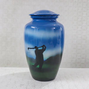Urna Funeraria de Aluminio Esmaltado Estilo Clásico para Jugadores de Golf, para Cenizas Humanas, 10 Pulgadas, 220 Pulgadas Cúbicas, Recuerdo - Product Image 1