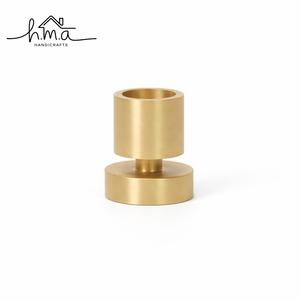 Porte-bougie moderne en laiton pour bougies chauffe-plat, support de bougie rond en métal minimaliste, accent décoratif de table pour la décoration intérieure et l'ambiance - Product Image 6