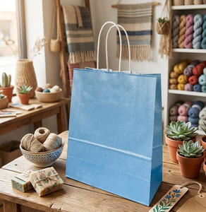 Custom Design Print Wholesale Grocery Shopping <b>White</b> Brown Kraft <b>Paper</b> Gift <b>Bag</b> with Handle Item Industrial Surface Packaging - Product Image 5